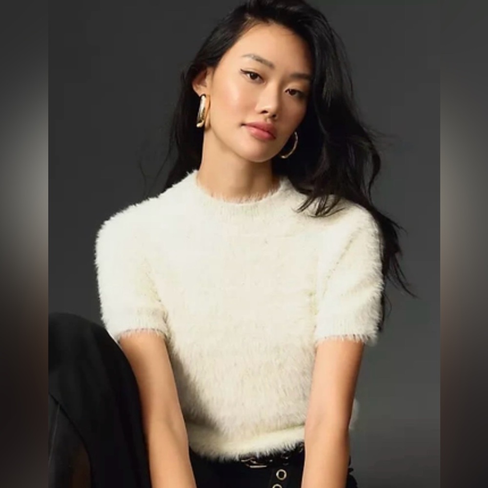 Pilcro Eyelash Baby Sweater Tee in White, Size XL, NWT